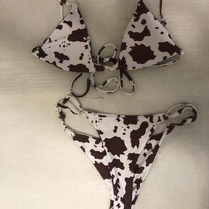 shein cow print bikini